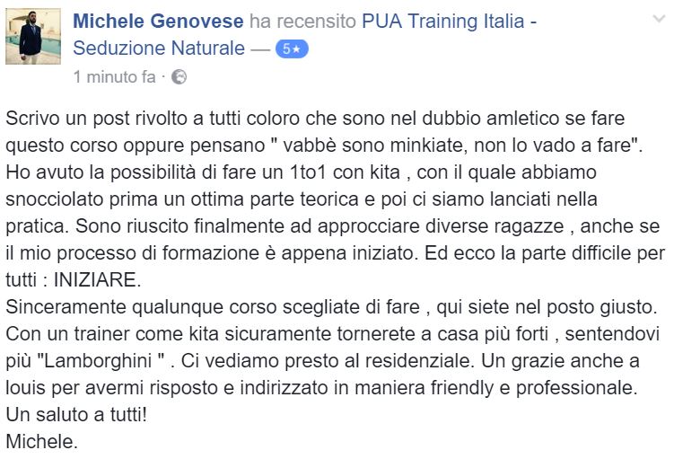 feedback sul 1on1 del 14 Settembre 2017 a Milano - Michele
