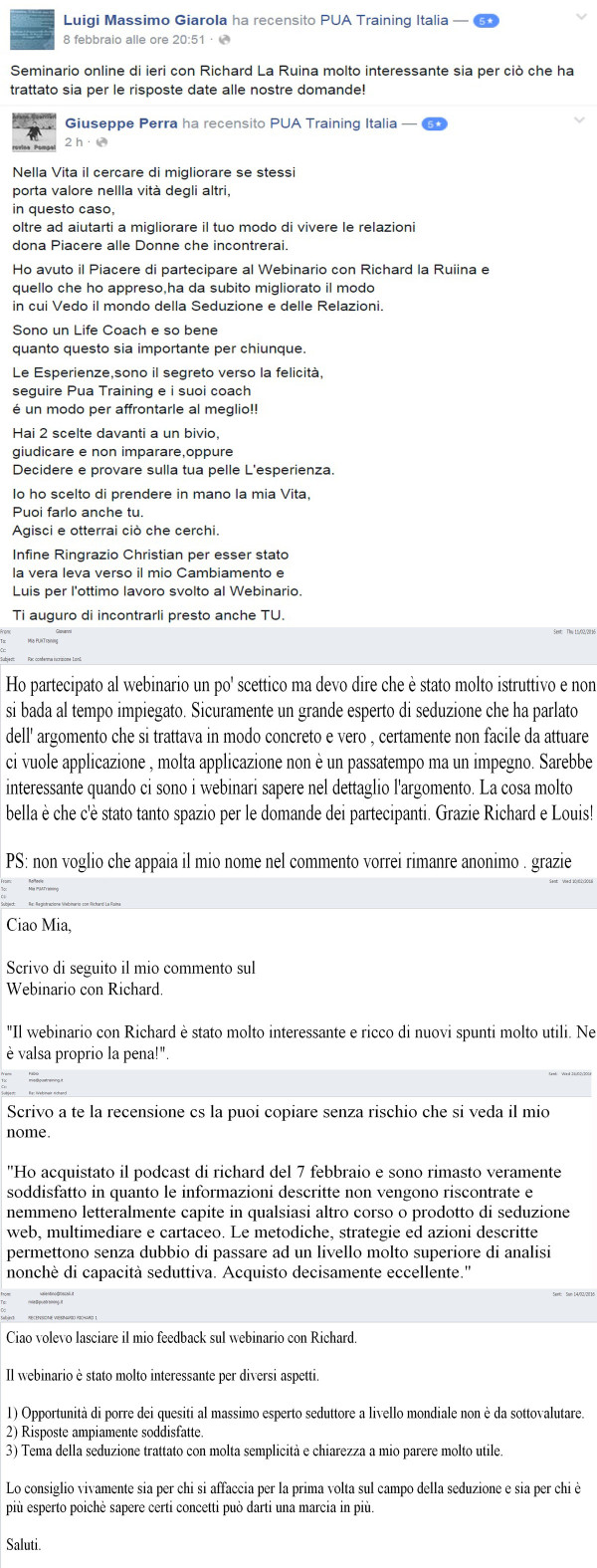 recensioni webinario con Richard La Ruina 7 Febbraio 2016