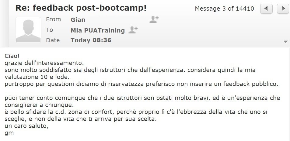 Feedback Bootcamp Roma 1-2 Novembre 2014 - Gian