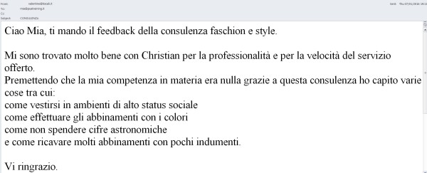 feedback consulenza Fashion & Style con Christian - 6 Gennaio 2016 - Valentino