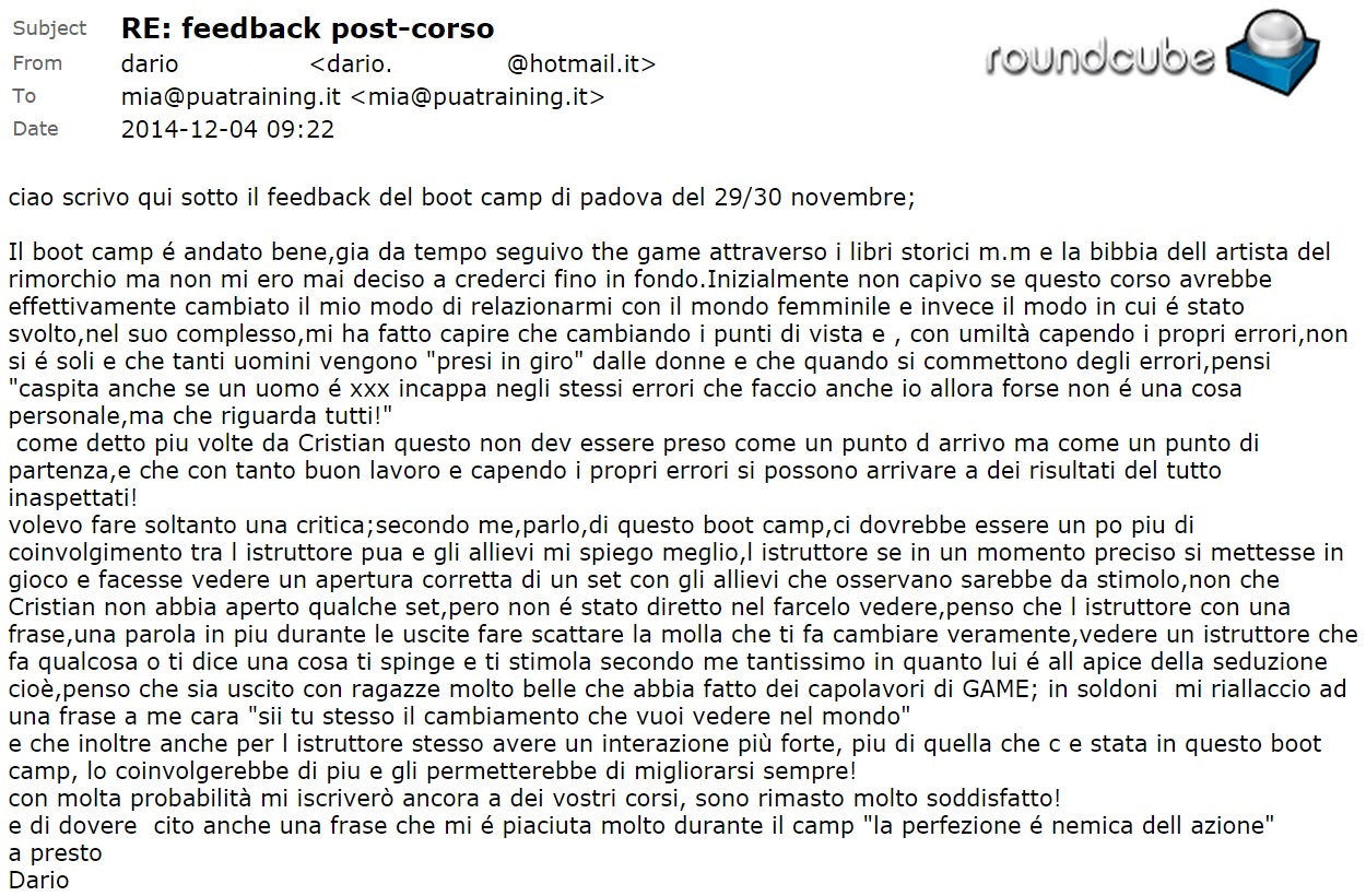 Recensione Bootcamp Padova 29-30 Novembre 2014 - Dario