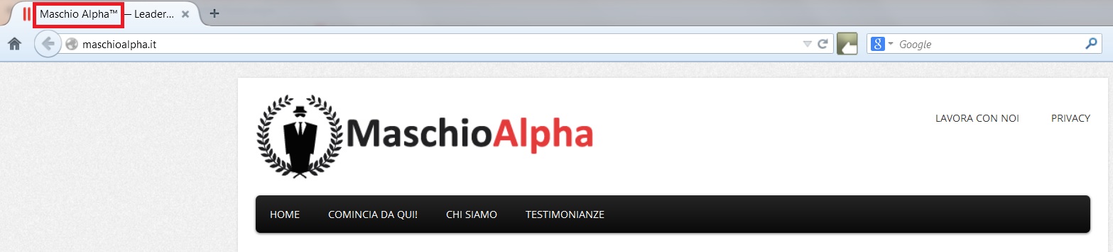 in questo screenshot puoi vedere come si attribuisca il marchio Maschio Alpha ™