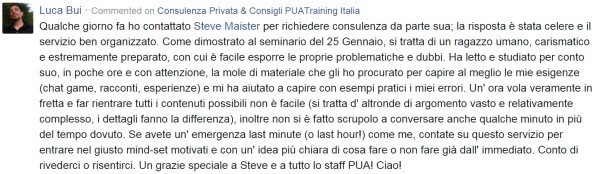 Feedback Steve consulenza Skype 2 Febbraio 2015 - Luca