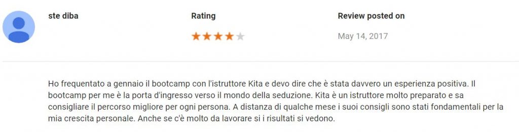 feedback su Kita dopo il bootcamp di Gennaio 2017 a Milano - Stefano