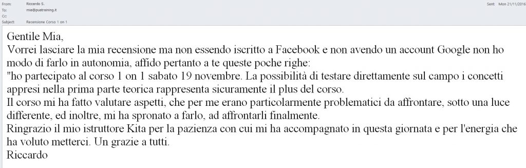 feedback 1on1 del 19 Novembre 2016 a Milano - Riccardo
