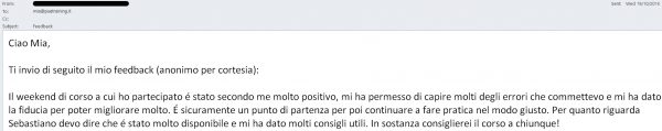 feedback bootcamp 10-11 settembre 2016 - M ilano - Federico