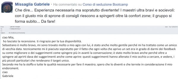 Feedback Bootcamp 10-11 Settembre 2016 a Milano - Gabriele