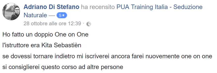 recensione 1on1 Milano 28 Ottobre 2017 - Adriano