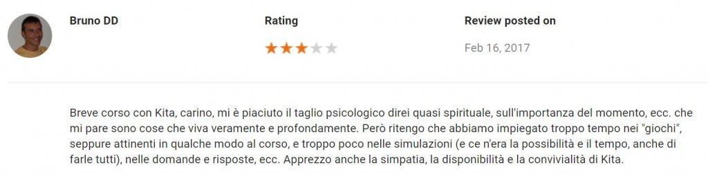 recensione dal seminario di Milano del 12 Febbraio 2017 - Bruno