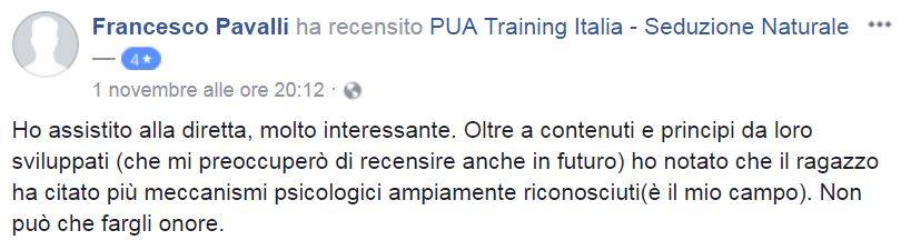 recensione diretta Facebook 1 Novembre 2017 - Francesco