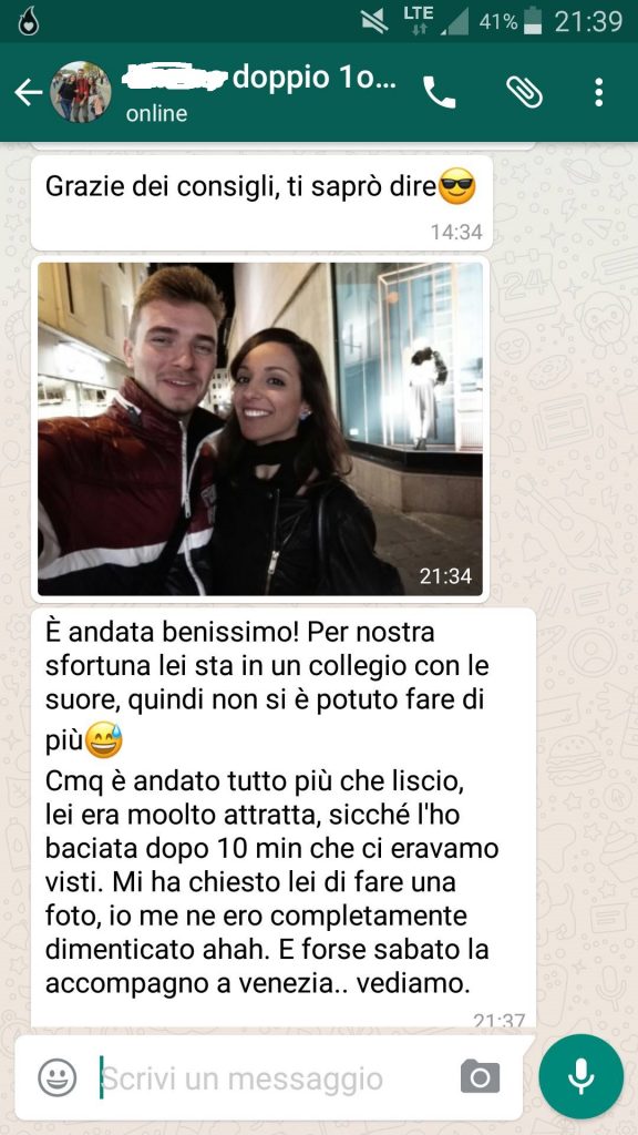 testimonianza post corso 1on1 - 3-4 Novembre 2016