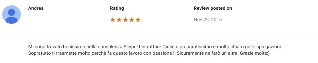 consulenza skype Andrea - Novembre 2016