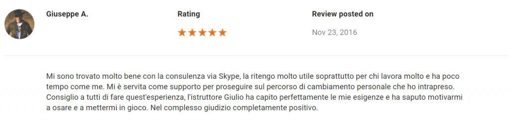 consulenza skype Giuseppe - Novembre 2016