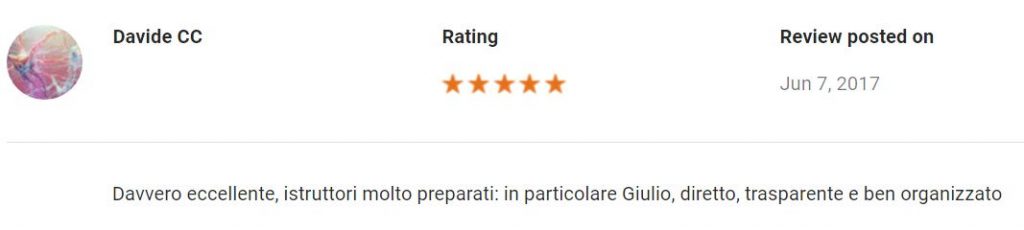 recensione dopo consulenza gratuita Maggio 2017 - Davide