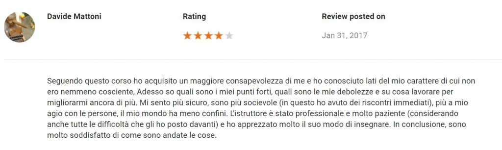 recensione residenziale Roma Gennaio 2017 - Davide
