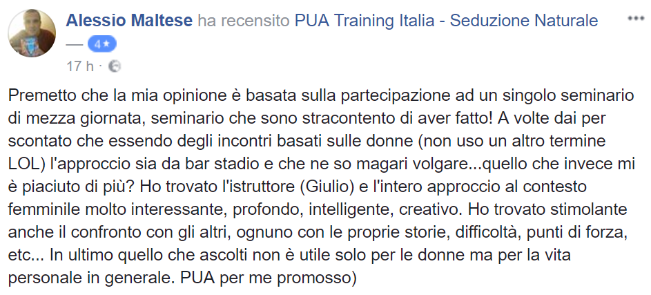 recensione seminario Roma 5 Novembre 2017 - Alessio