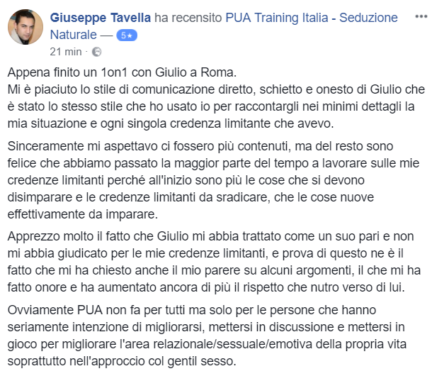 recensione 1on1 Roma 31 Marzo 2018 - Giuseppe