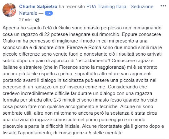recensione 1on1 Firenze Luglio 2018 - Charlie