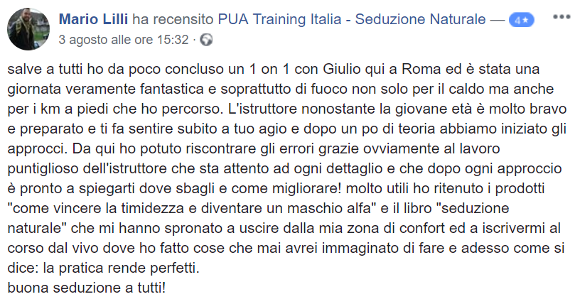 recensione 1on1 Roma - Luglio 2018 Mario