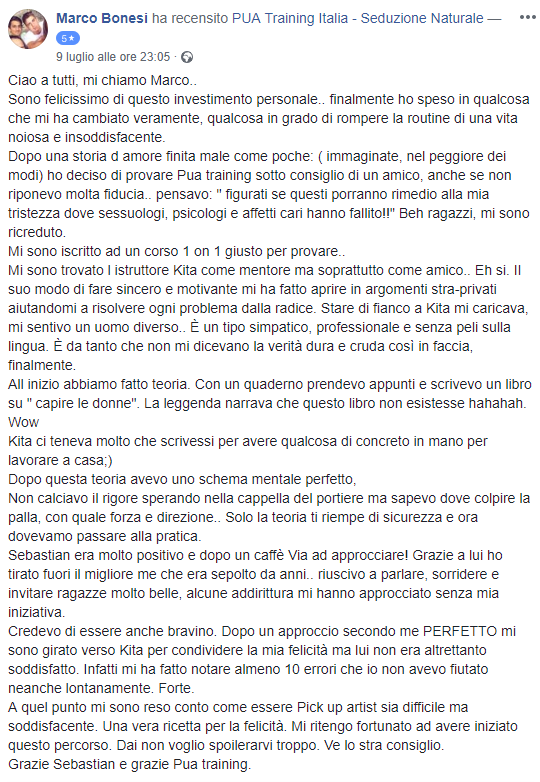 recensione 1on1 Verona - Luglio 2018 - Marco