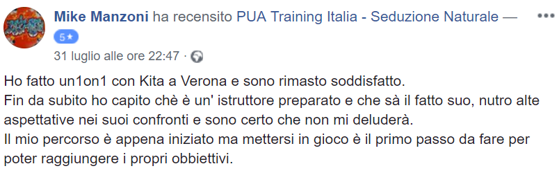 recensione 1on1 Verona - Luglio 2018 - Mike