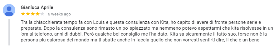 recensione consulenza Skype Giugno 2018 - Gianluca