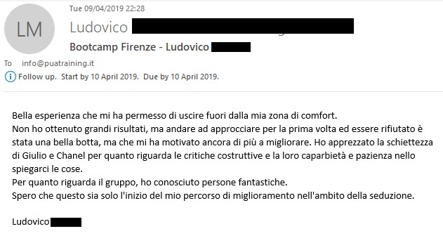recensione Bootcamp Firenze - Aprile 2019 - Ludovico