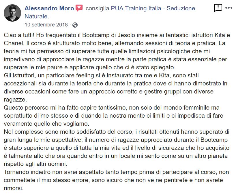 recensione bootcamp Jesolo 2018 - Alessandro