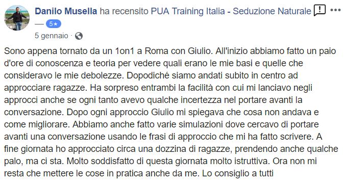recensione Danilo 1on1 Roma - Gennaio 2019