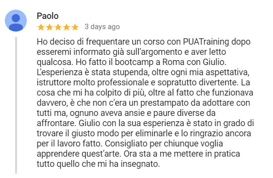 recensione Paolo Bootcamp Roma - Giugno 2019