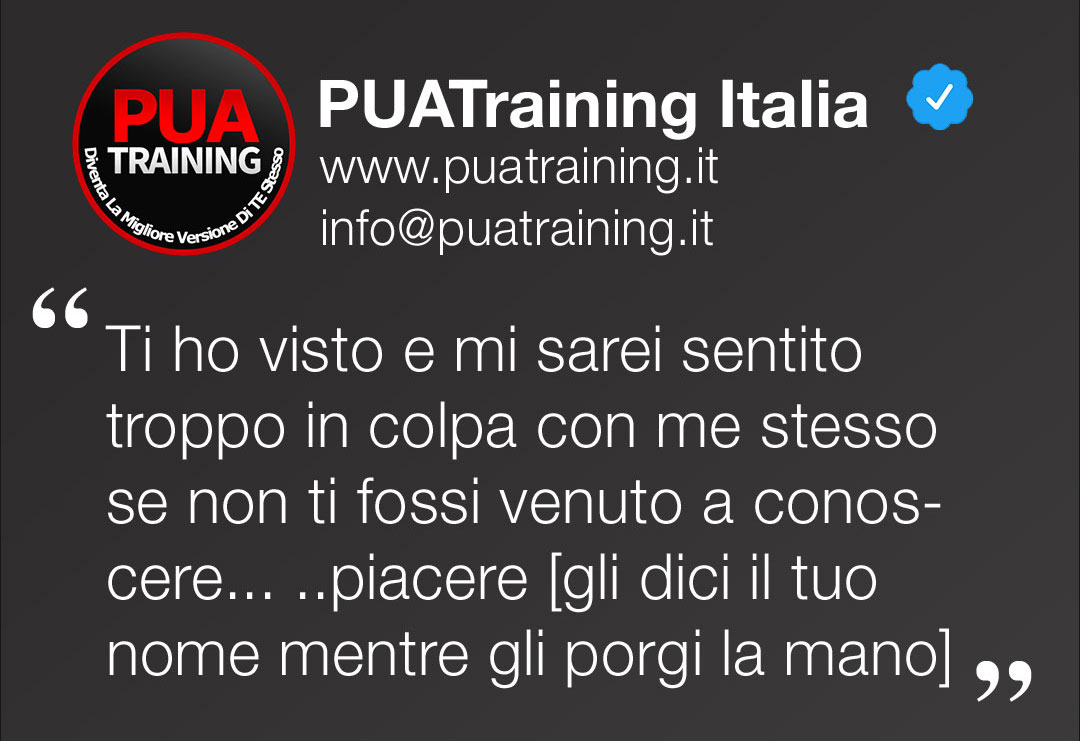 La frase di approccio più di successo mai ideata e usata in Italia